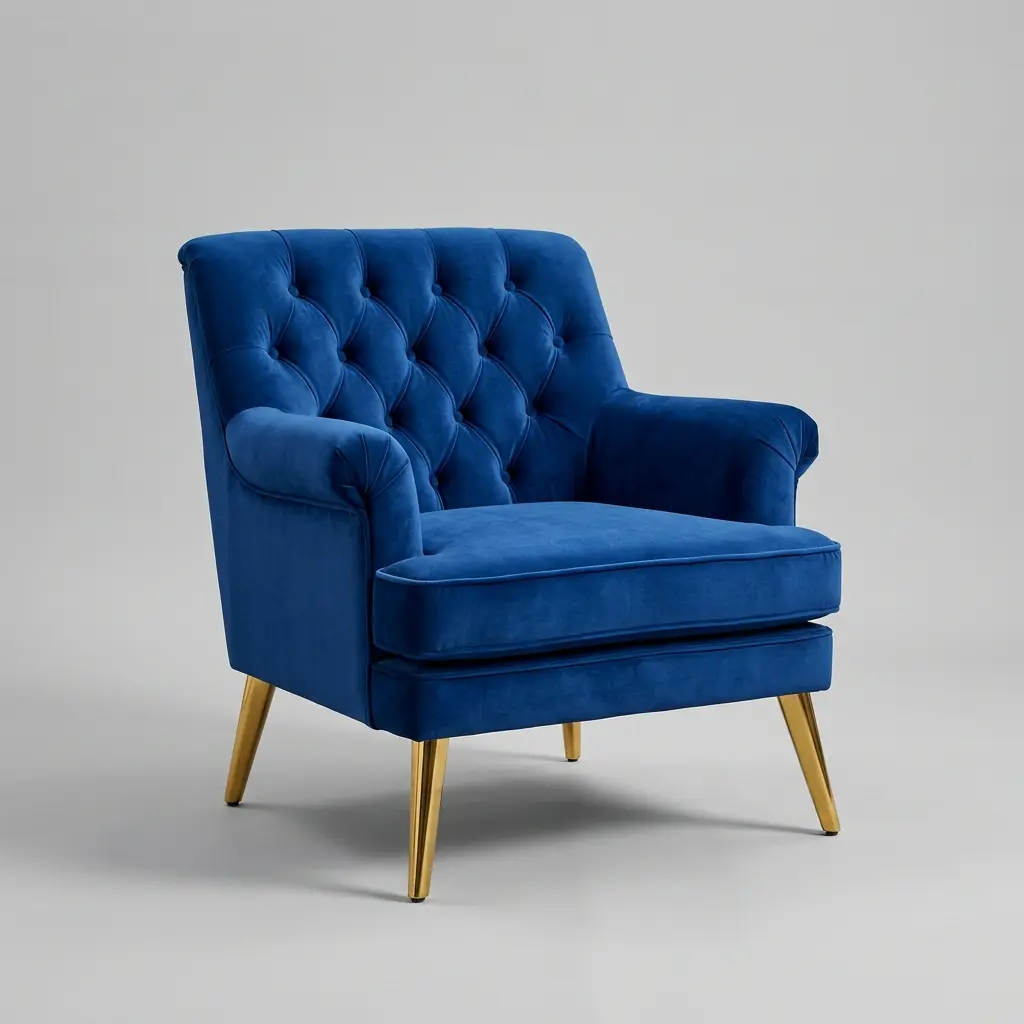 Royal Blue Velvet Club Armchair