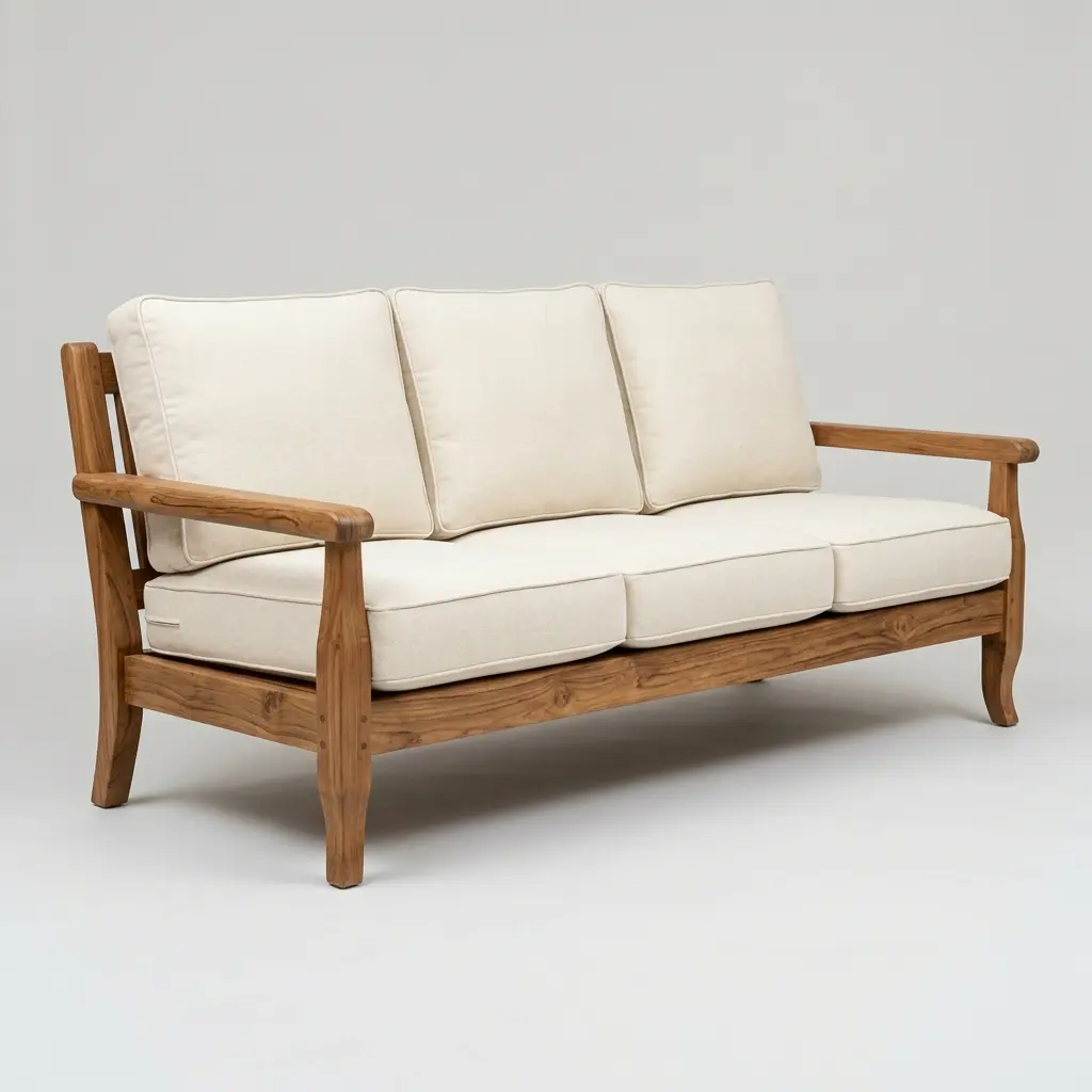 Premium Teak Wood 3-Seater Sofa Frame